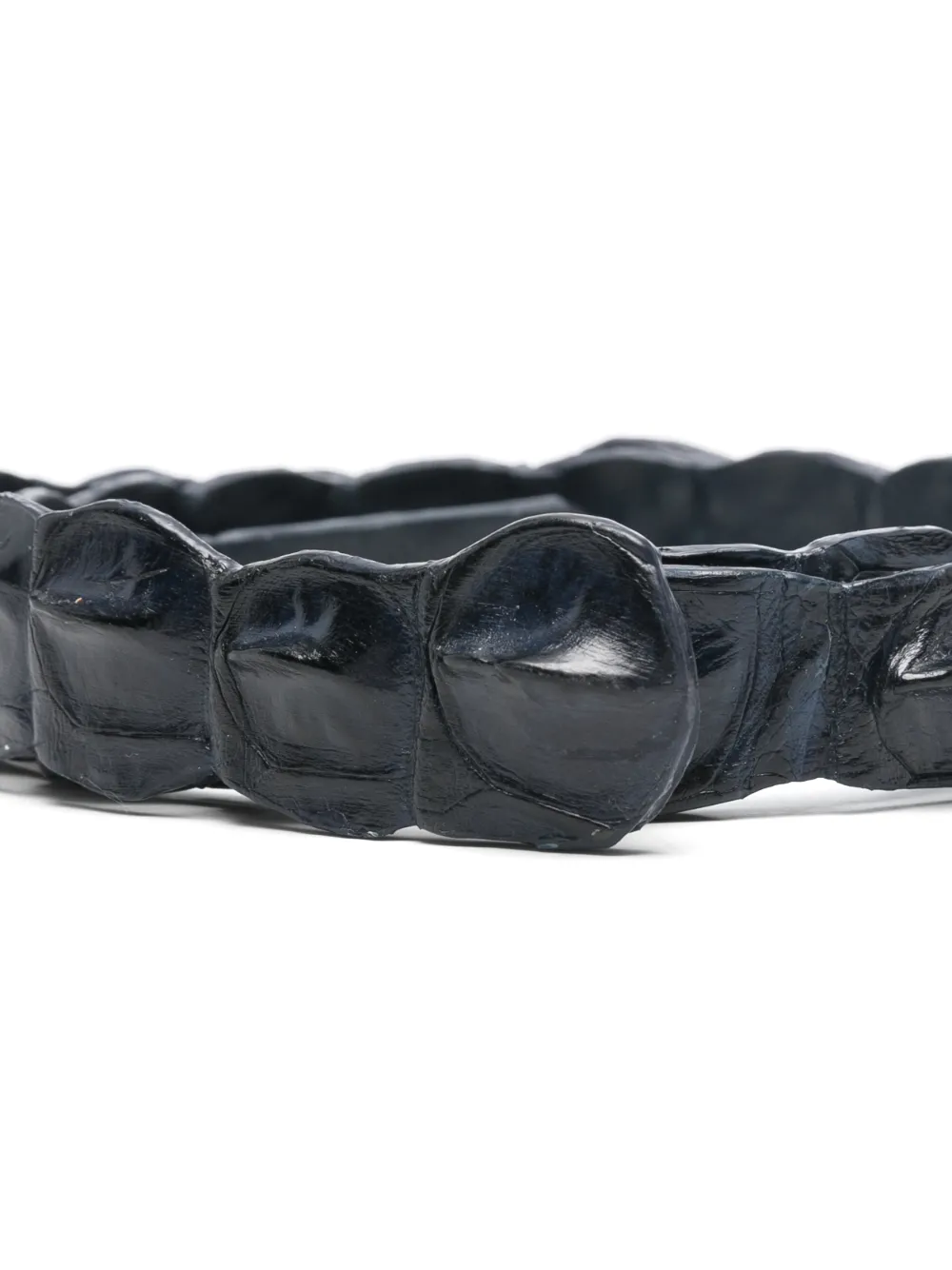  Sommet Crocodile-leather Belt - Blue 