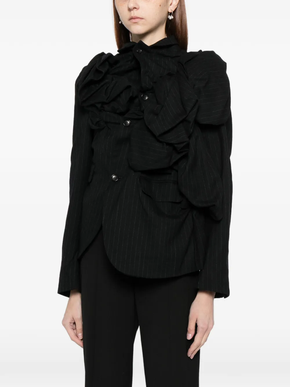 Comme Des Garçons Draped Jacket In Black