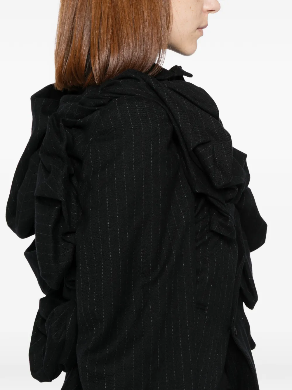 Comme Des Garçons Draped Jacket In Black