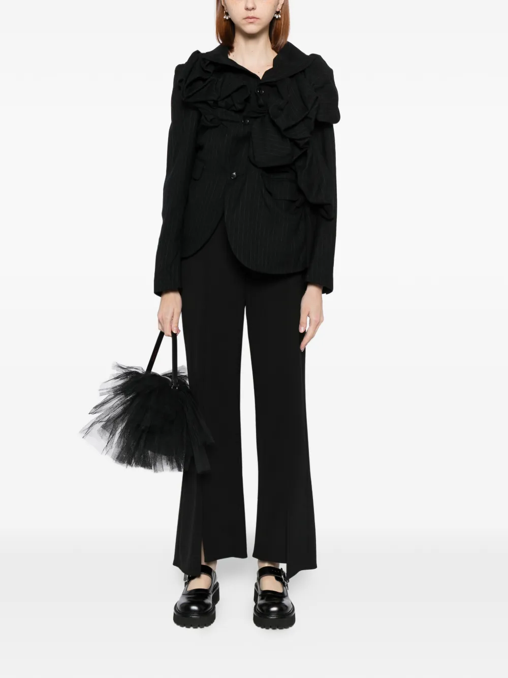 Comme Des Garçons Draped Jacket In Black