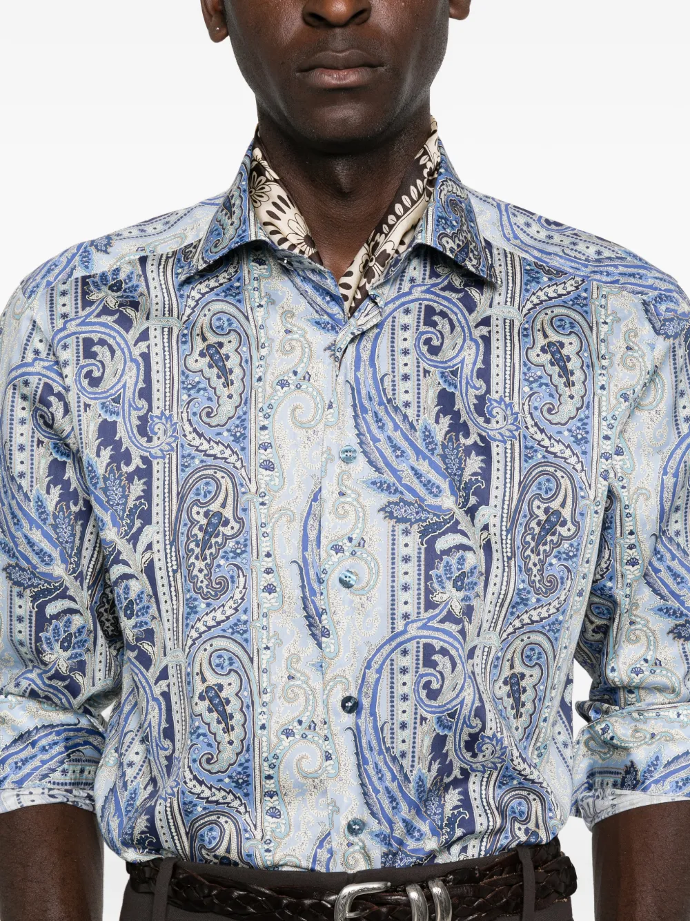 ETRO Overhemd met paisley-print Blauw