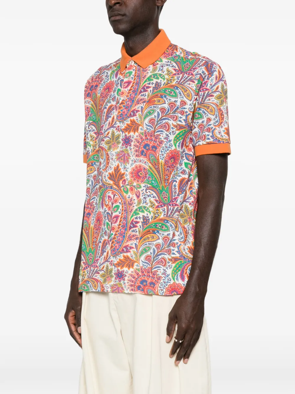 ETRO Poloshirt met paisley-print Oranje