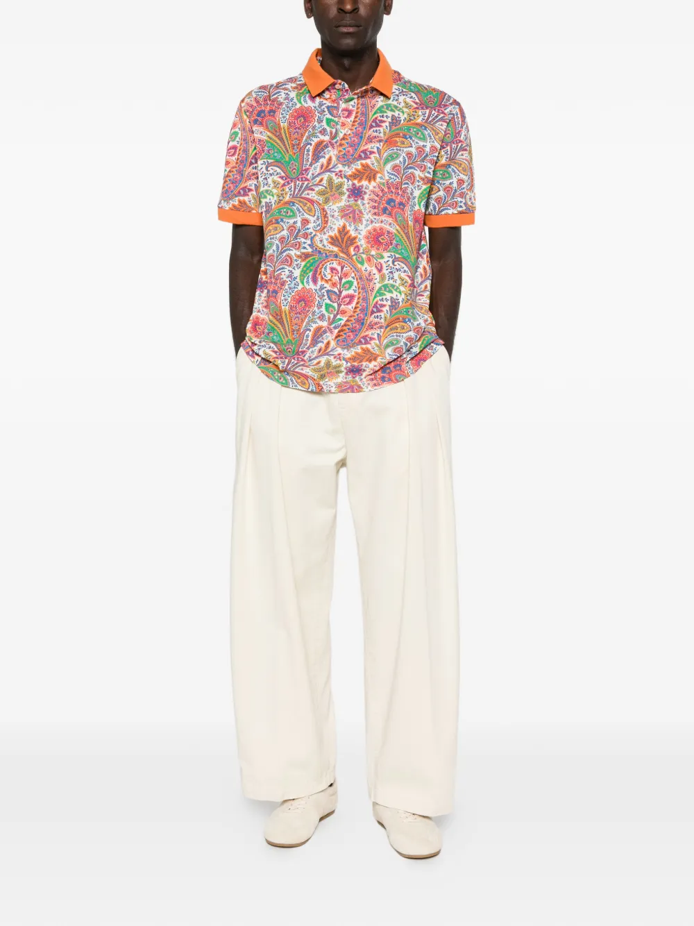 ETRO paisley-print polo shirt - Oranje