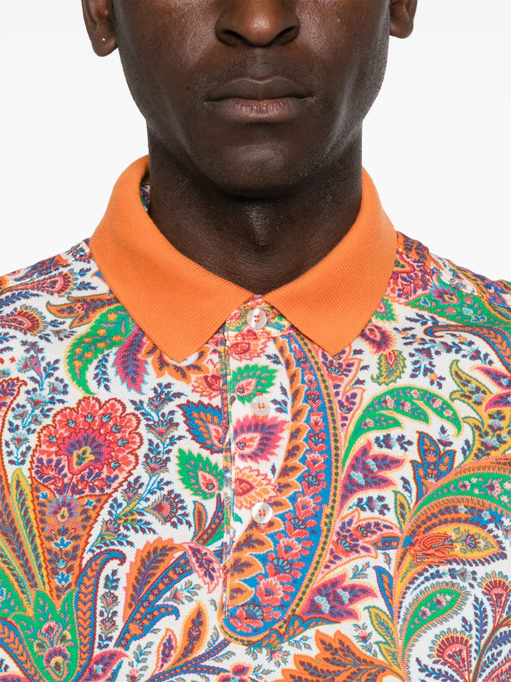 ETRO Poloshirt met paisley-print Oranje