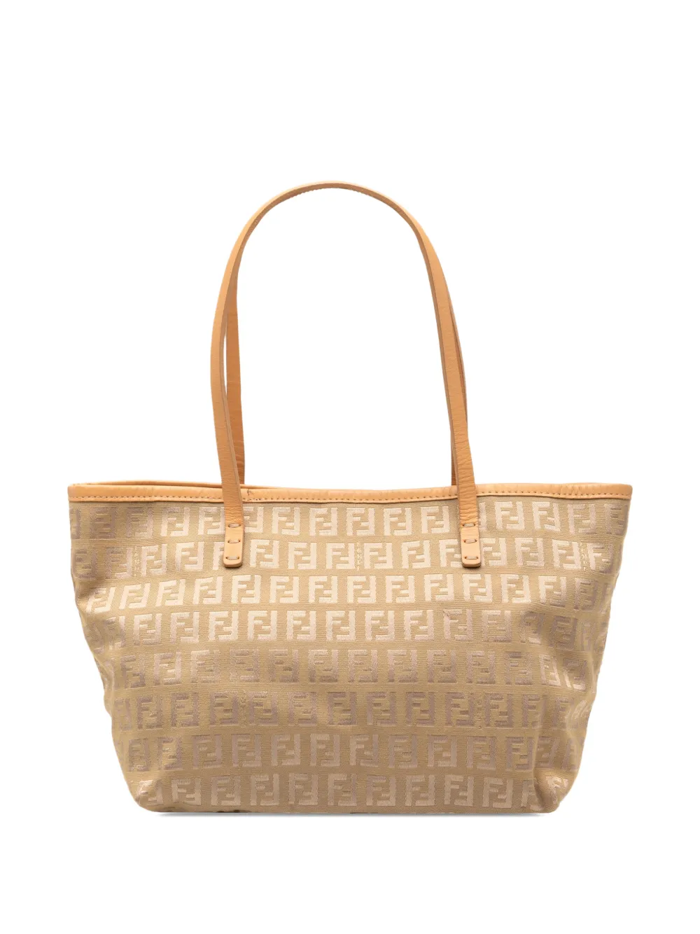 Pre-owned Fendi 2000-2010 Zucchino Canvas Tote Bag In Brown