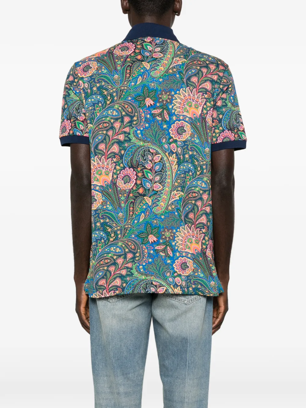 ETRO Poloshirt met paisley-print Blauw