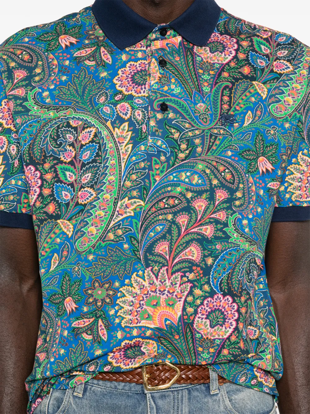 ETRO Poloshirt met paisley-print Blauw