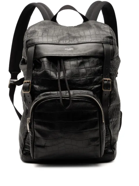 Saint Laurent Pre-Owned 2015 Croc Embossed Leather backpack