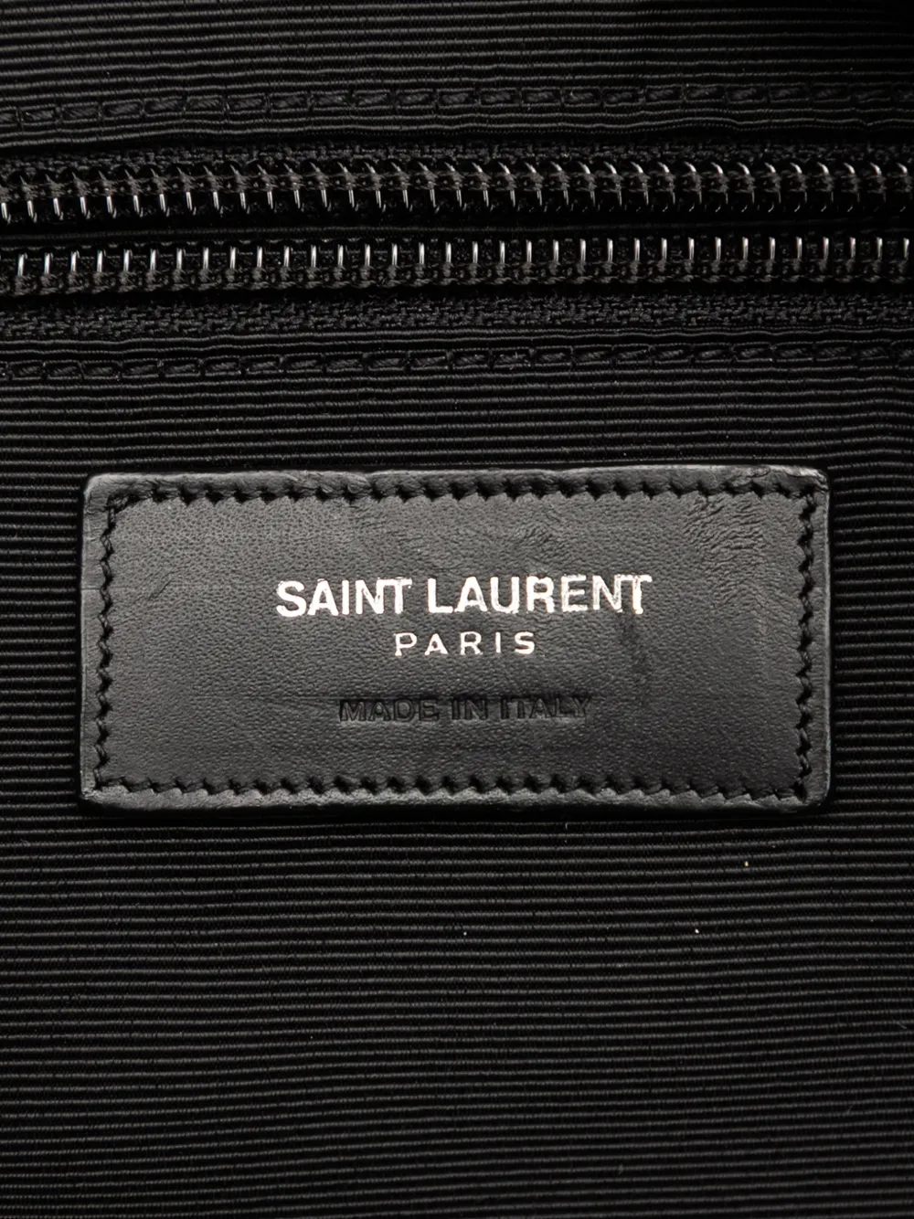 SAINT LAURENT Pre-owned 2015 Croc Embossed Leather Backpack In Black