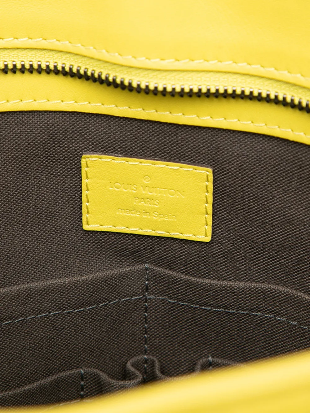 Pre-owned Louis Vuitton 2014 Damier Infini Tadao Satchel In Yellow