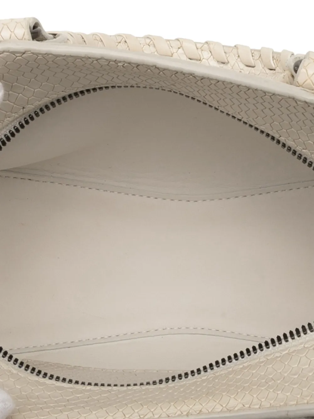 BALENCIAGA Pre-owned 2021 Mini Python Embossed Calfskin Neo Classic City Satchel In White