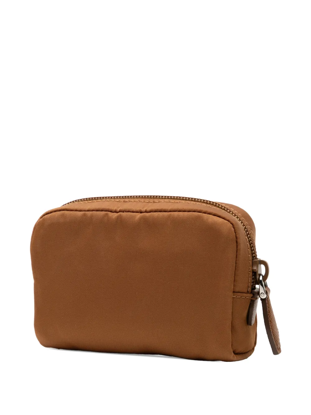Pre-owned Prada 2013-2025 Micro Re-nylon Pouch In Brown