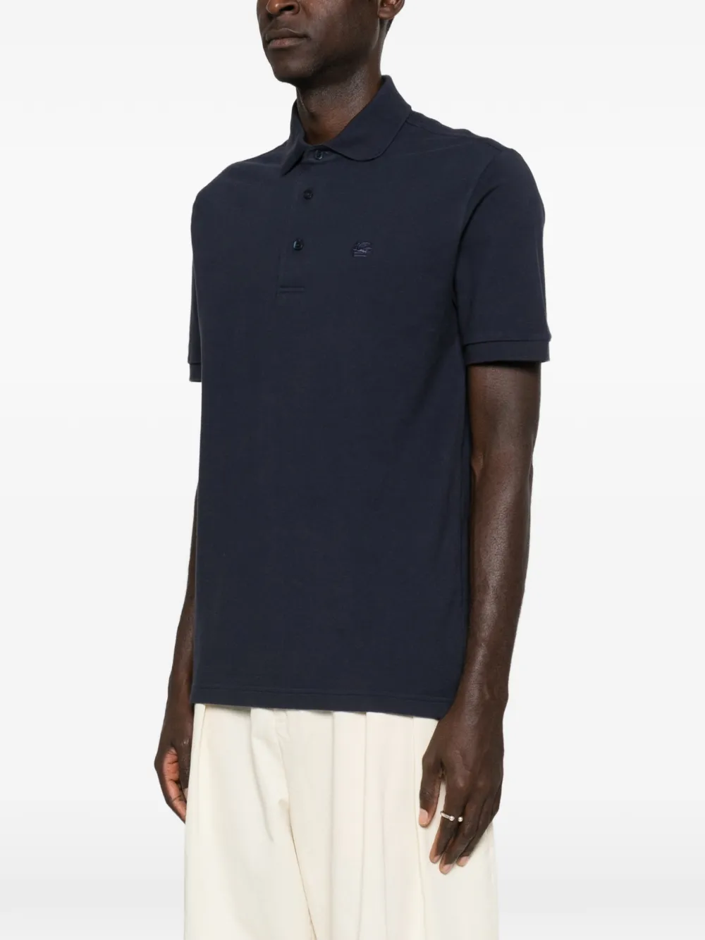 ETRO Poloshirt met geborduurd logo Blauw