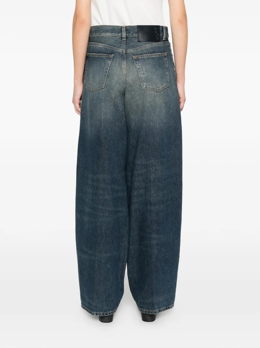 Haikure Bethany jeans met wijde pijpen en knoop Blauw