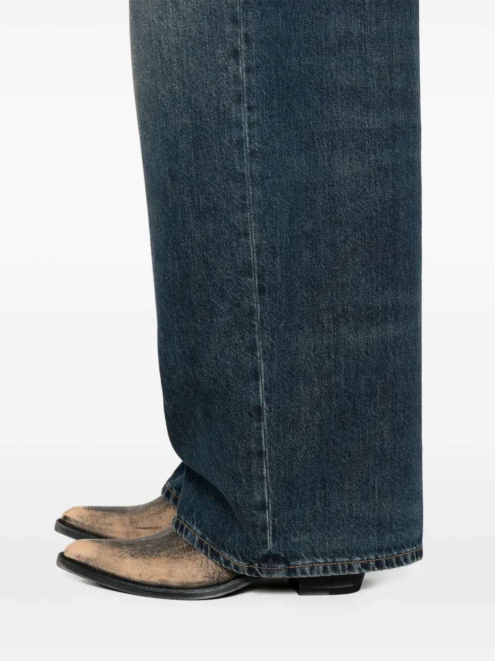 Haikure Bethany jeans met wijde pijpen en knoop Blauw