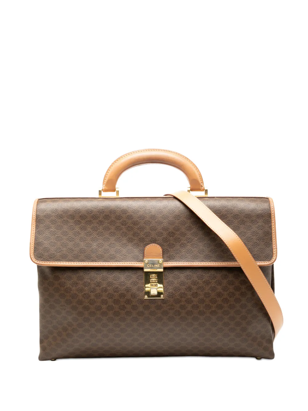 Celine Pre-Owned 2014 Macadam Coated Canvas business bag | Brown | Image 1