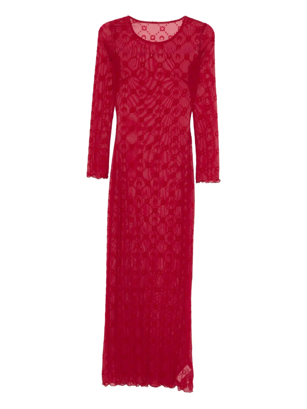 Marine Serre patterned long-sleeve maxi dress - Rot