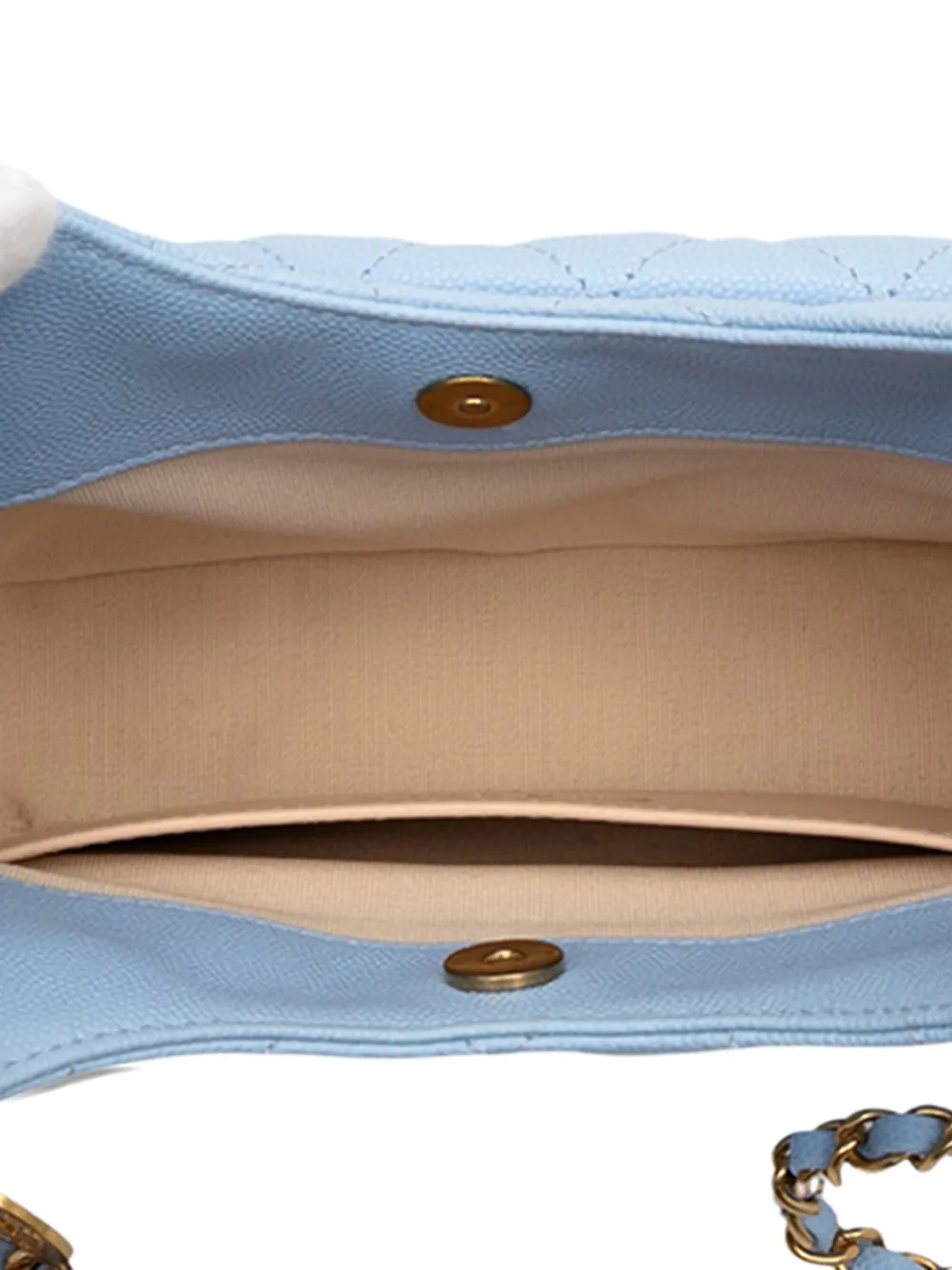 CHANEL Pre-owned 2021-2025 Small Quitled Caviar Wavy Cc Hobo Crossbody Bag In Blue