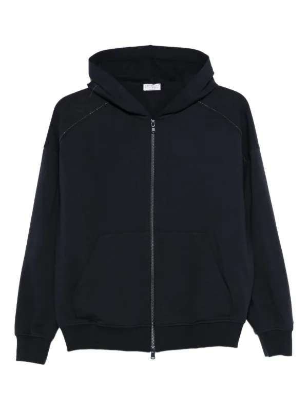 Brunello Cucinelli ジップアップパーカー ネイビー XXS Brunello Cucinelli ジップアップ パーカー | ブルー | FARFETCH JP