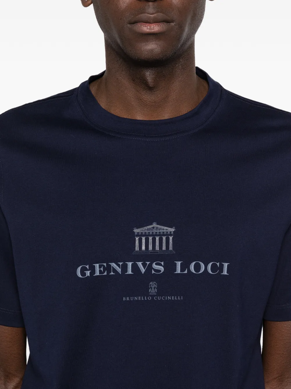 Brunello Cucinelli Katoenen T-shirt met grafische print Blauw