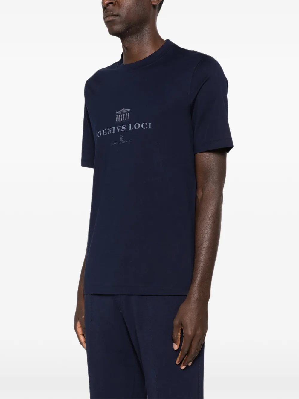Brunello Cucinelli Katoenen T-shirt met grafische print Blauw