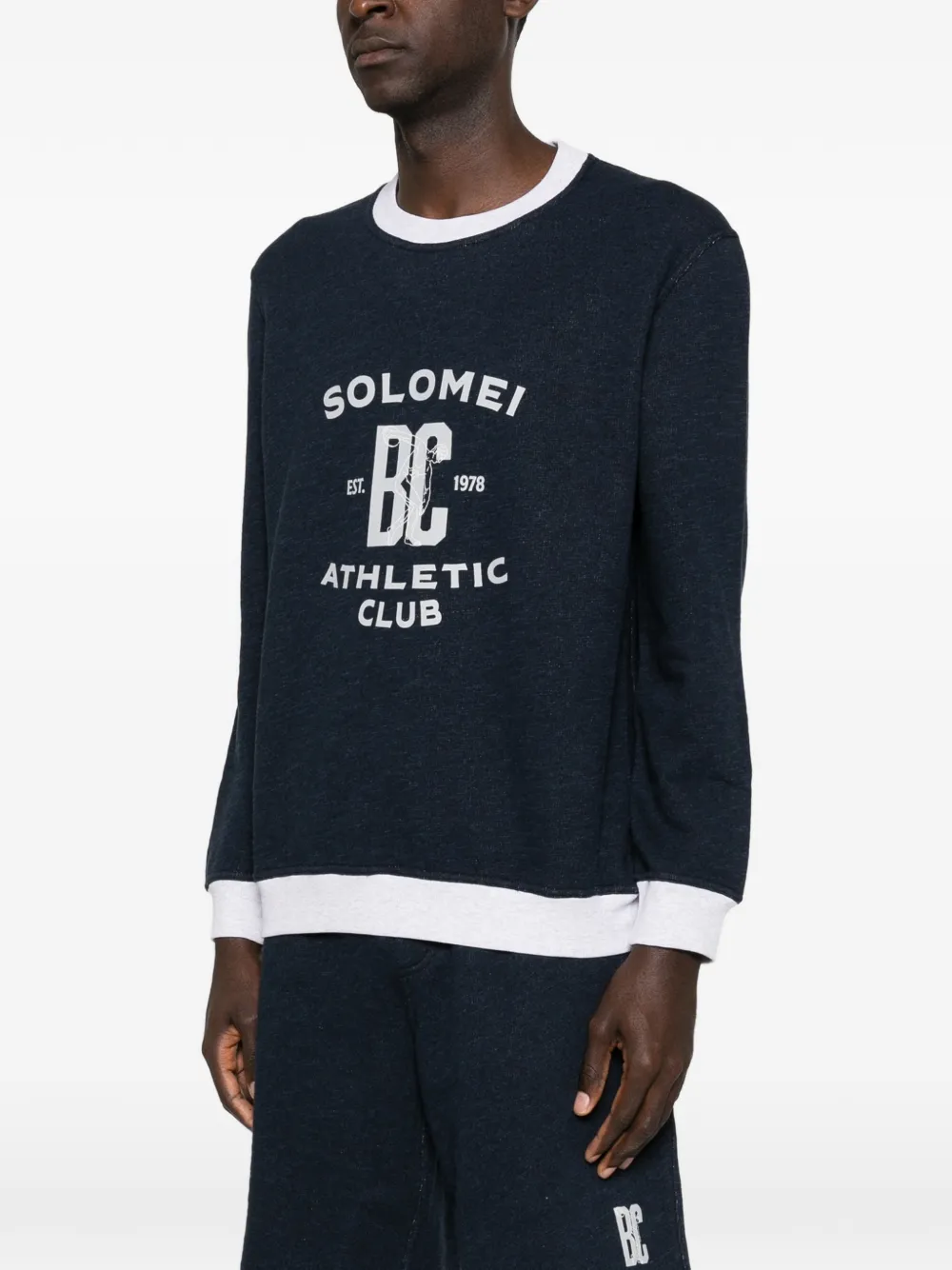 Brunello Cucinelli Sweater met grafische print Blauw