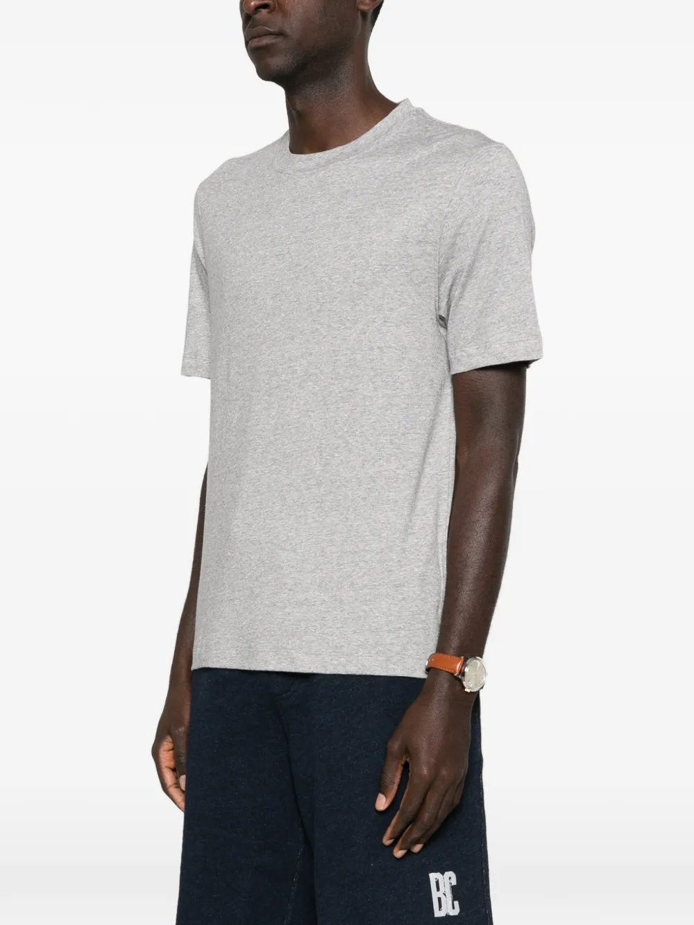 Brunello Cucinelli Poloshirt met ronde hals en korte mouwen Grijs