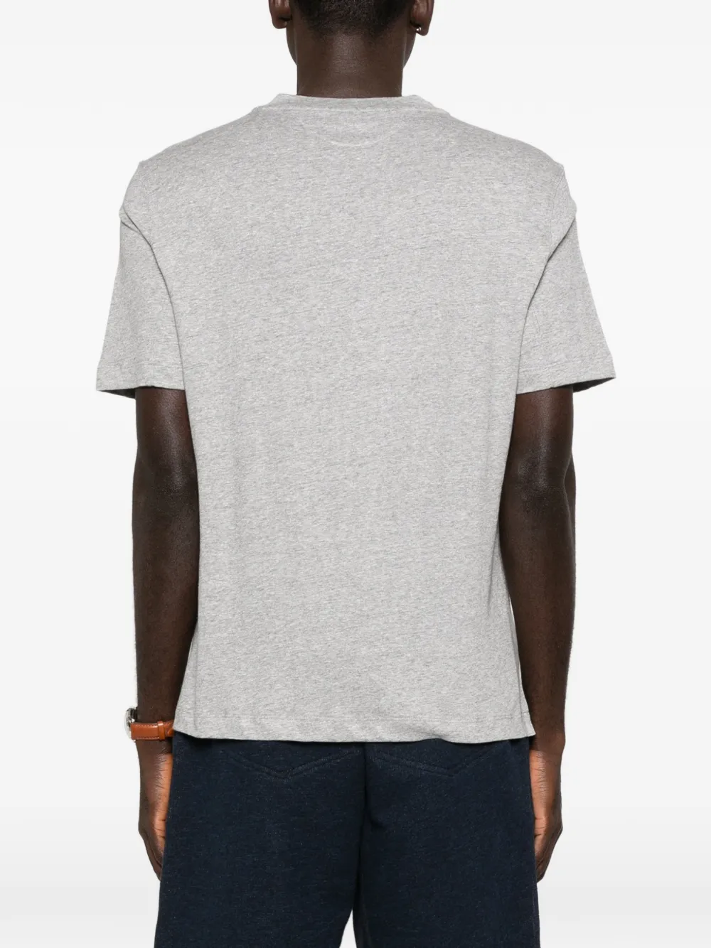 Brunello Cucinelli Poloshirt met ronde hals en korte mouwen Grijs