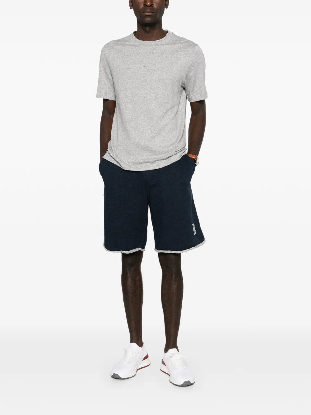 Brunello Cucinelli crewneck short-sleeve polo shirt - Grijs