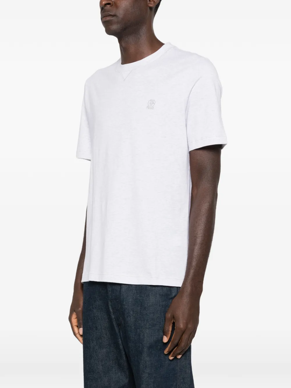 Brunello Cucinelli T-shirt met logo Grijs
