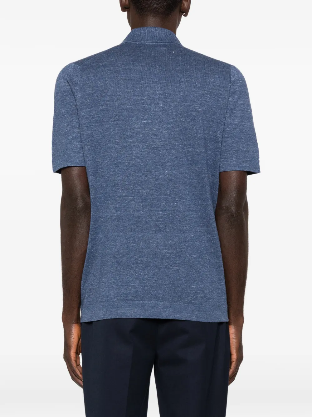 Brunello Cucinelli Linnen poloshirt met knopen Blauw