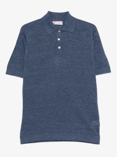 Brunello Cucinelli button linen polo shirt