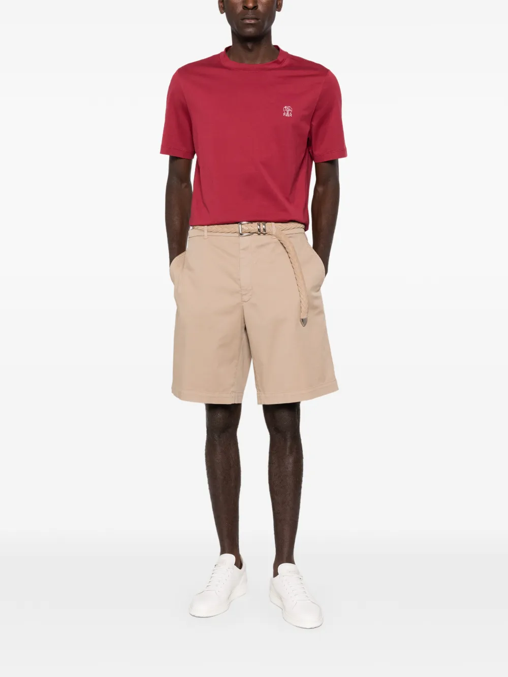 Brunello Cucinelli logo T-shirt - Rood