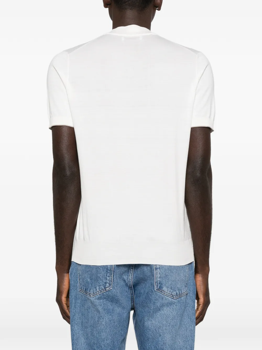 Embroidered-Logo Knitted T-Shirt