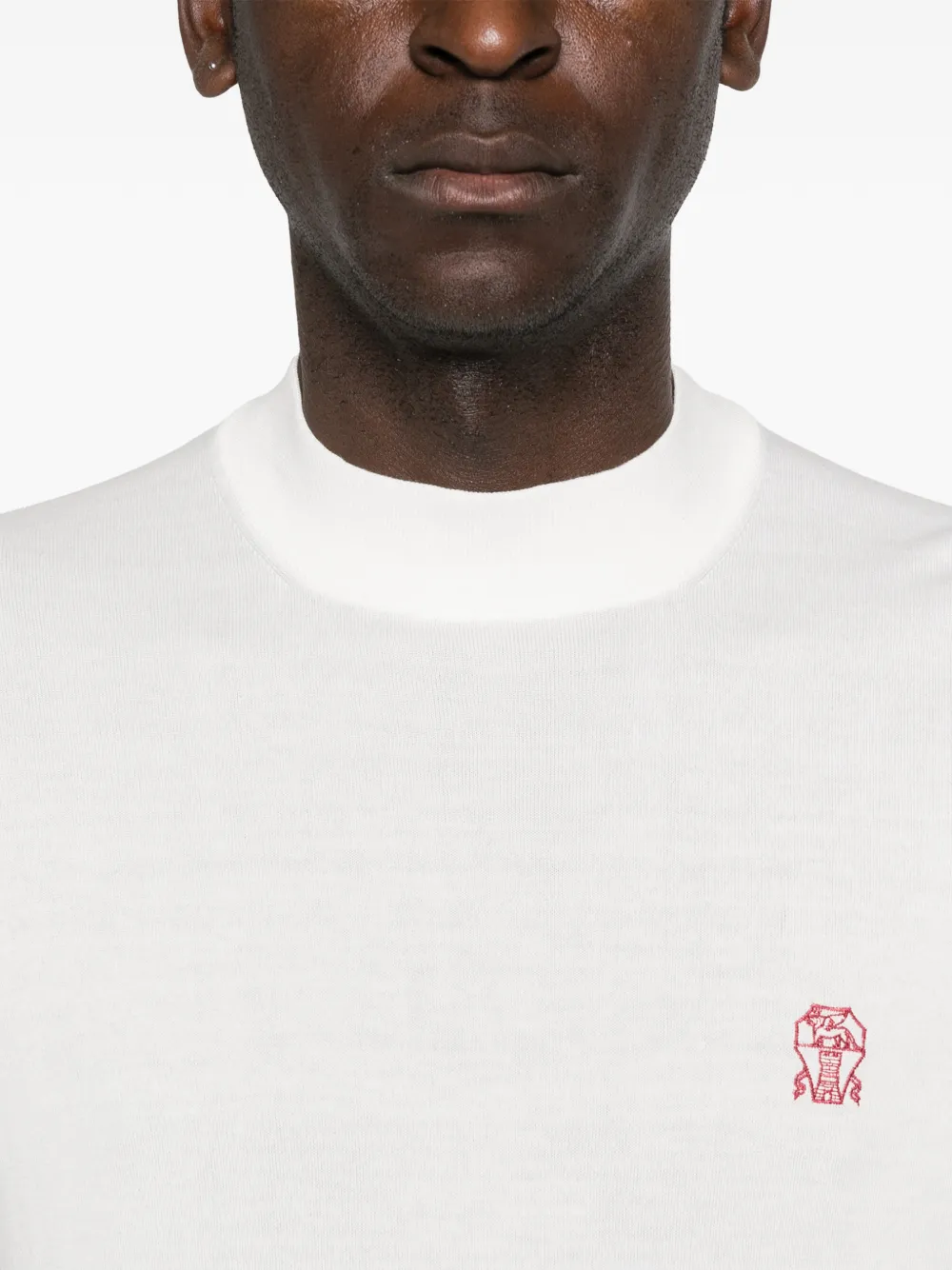 Embroidered-Logo Knitted T-Shirt
