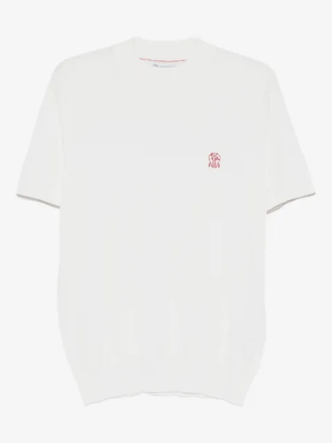 Brunello Cucinelli embroidered-logo knitted T-shirt 