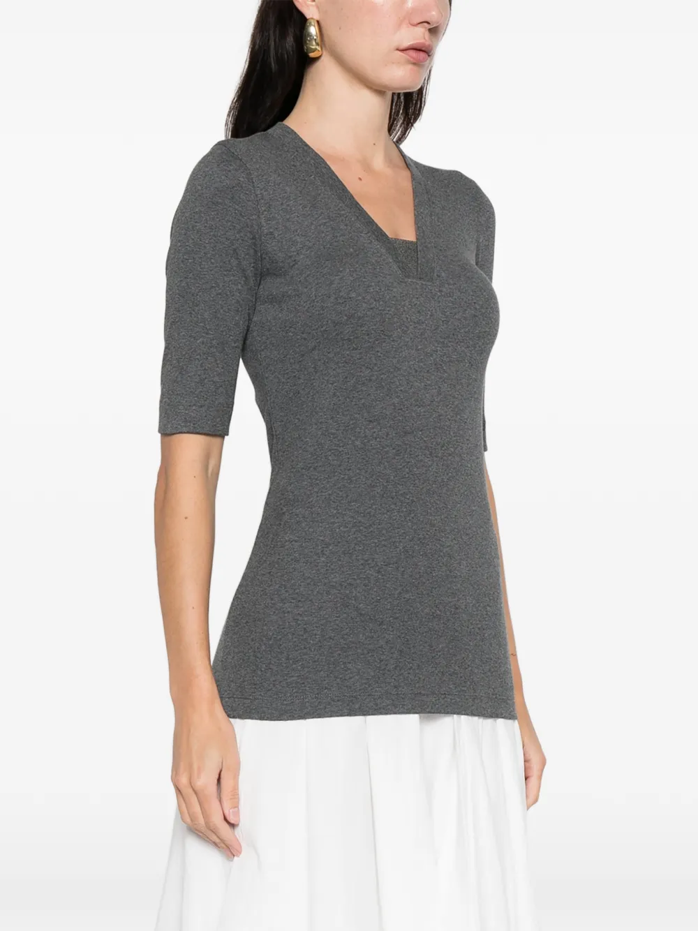 V-Neck Embellished T-Shirt