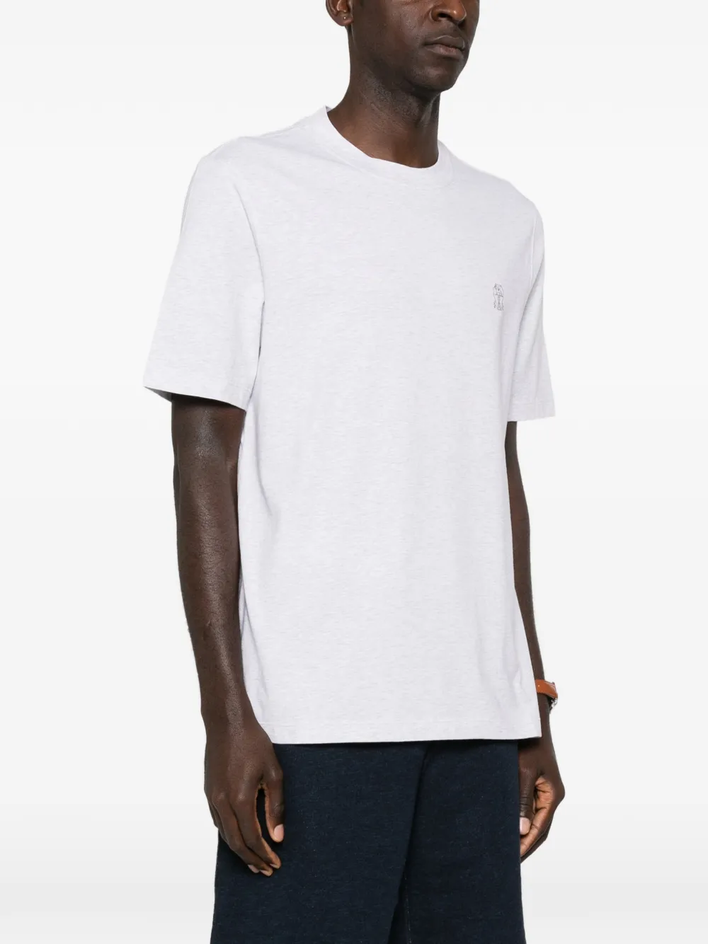  Brunello Cucinelli Logo Polo T-shirt - Grey 