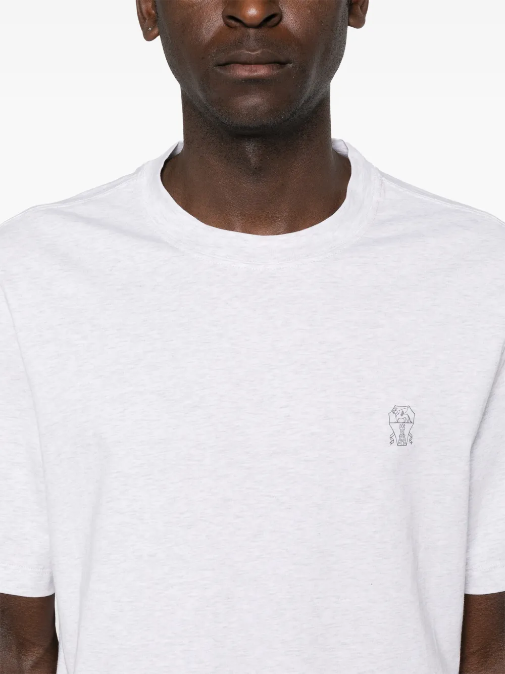 Brunello Cucinelli Poloshirt met logopatch Grijs