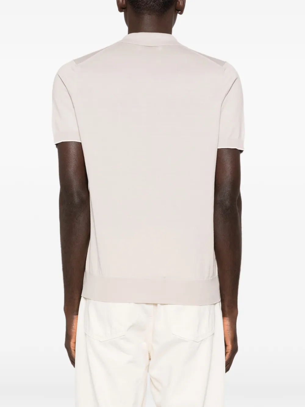 Brunello Cucinelli Gebreid katoenen poloshirt Beige