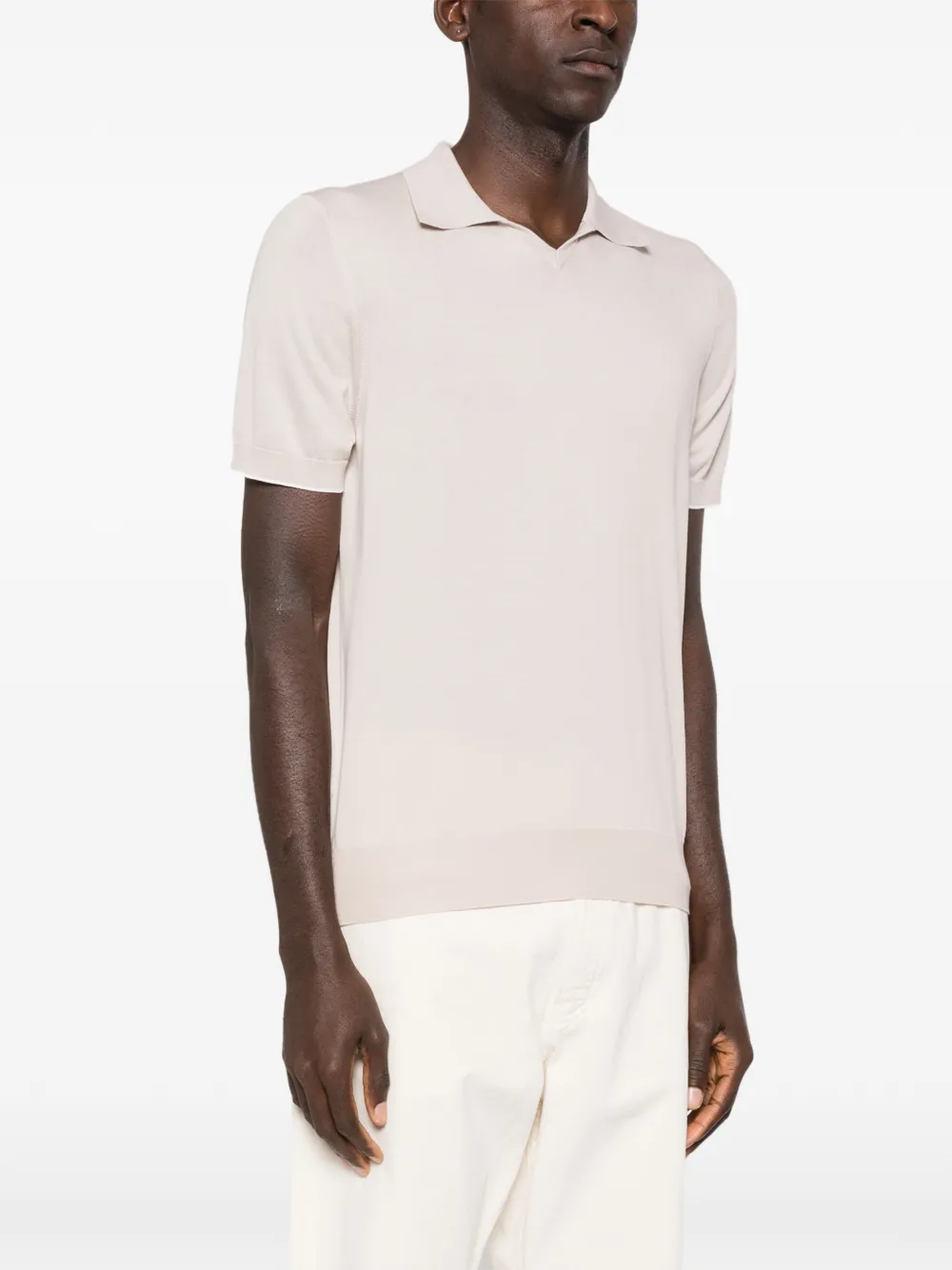 Brunello Cucinelli Gebreid katoenen poloshirt Beige