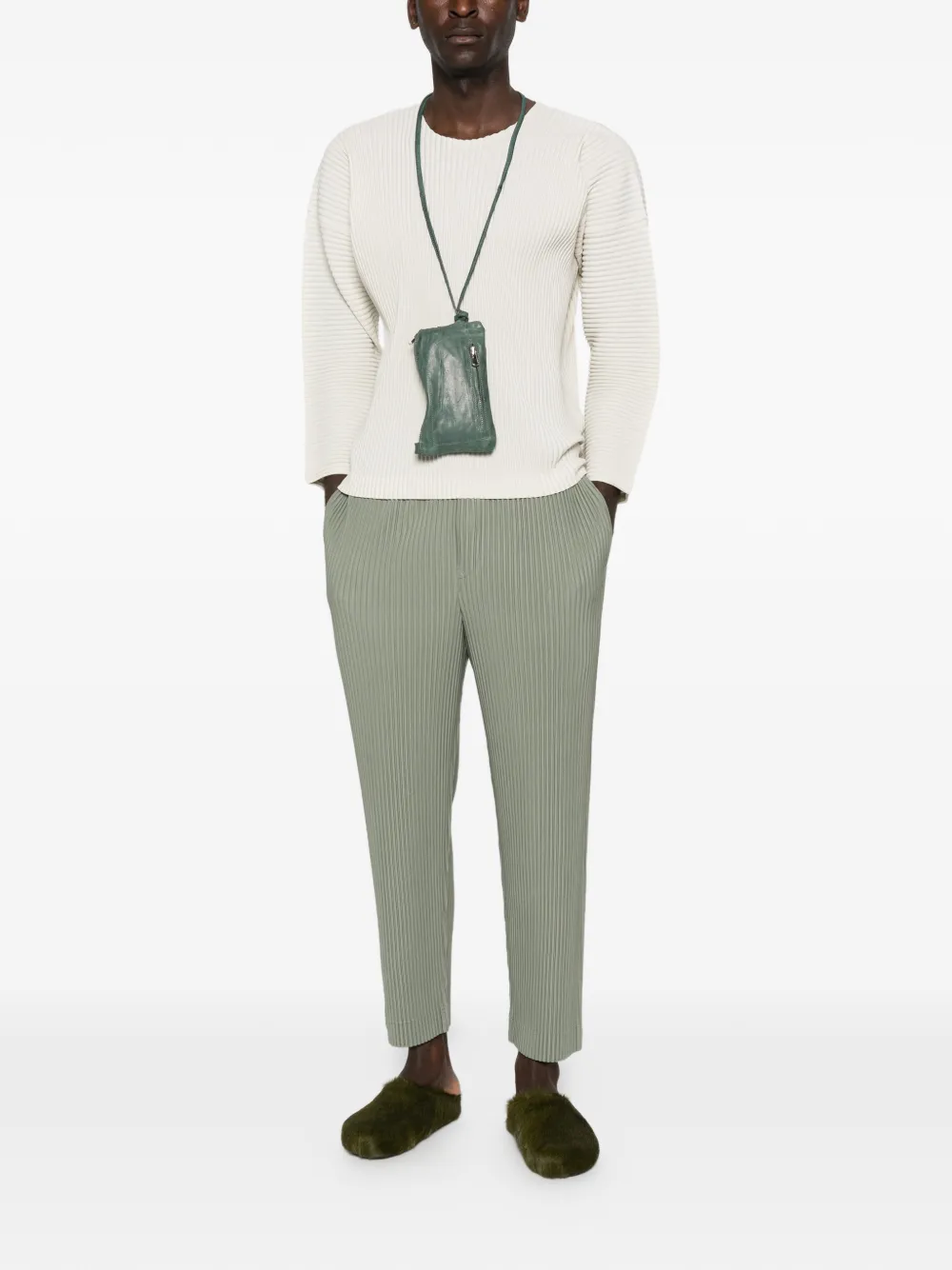 Homme Plissé Issey Miyake pleated trousers - Groen