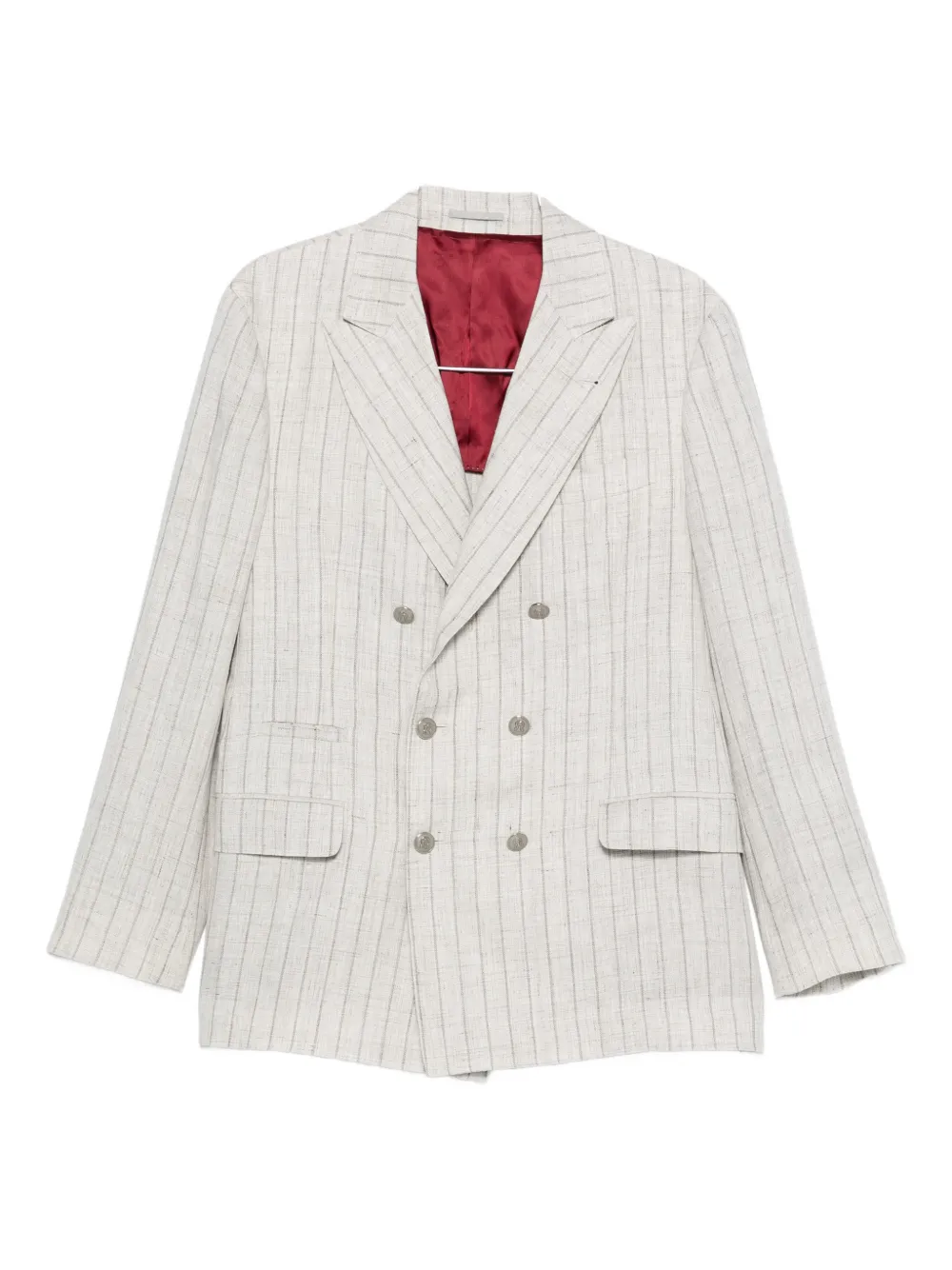 Brunello Cucinelli striped double-breasted suit - Grigio