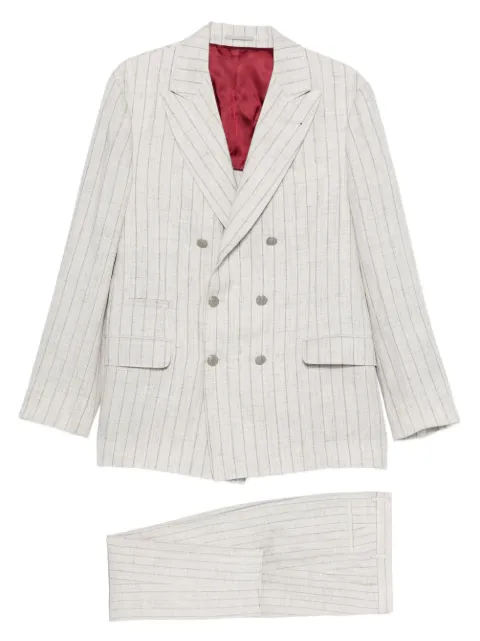 Brunello Cucinelli striped double-breasted suit