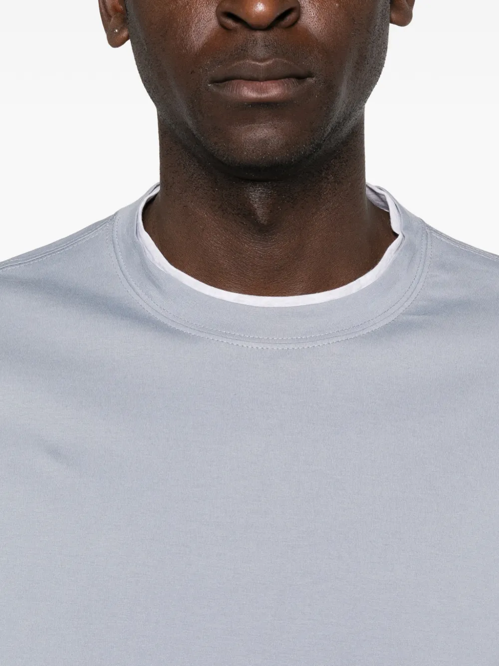 Brunello Cucinelli T-shirt met imitatielaag Blauw