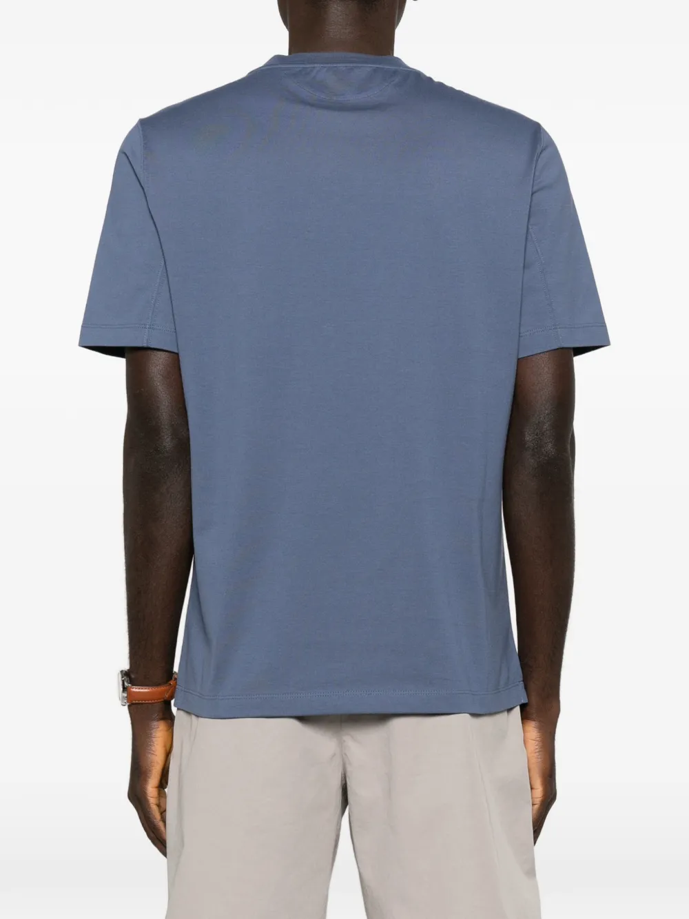 Brunello Cucinelli Jersey T-shirt met logo Blauw