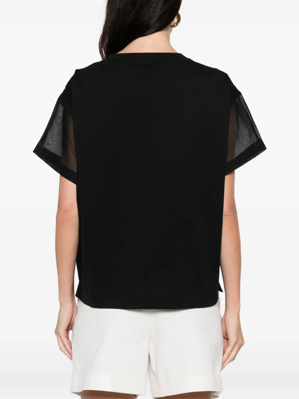 Semi Sheer-Panel T-Shirt