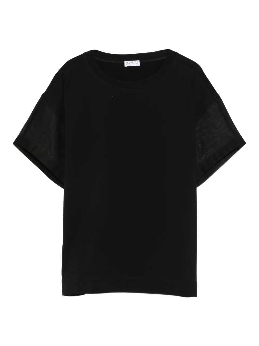 Brunello Cucinelli playera con panel traslúcido | negro | Image 1