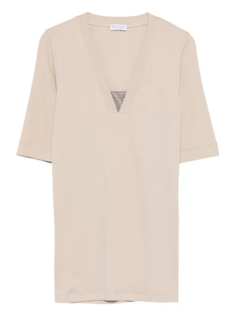 Brunello Cucinelli playera manga corta con cuello en V