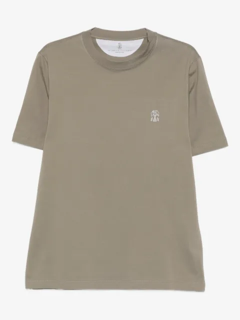 Brunello Cucinelli T-Shirt mit Logo-Stickerei